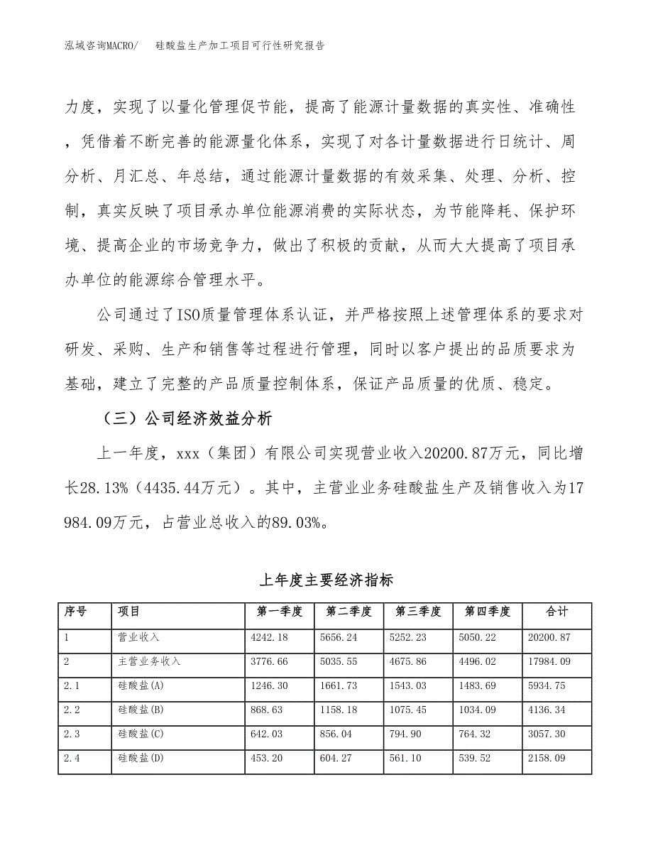 （模板）硅酸盐生产加工项目可行性研究报告_第5页