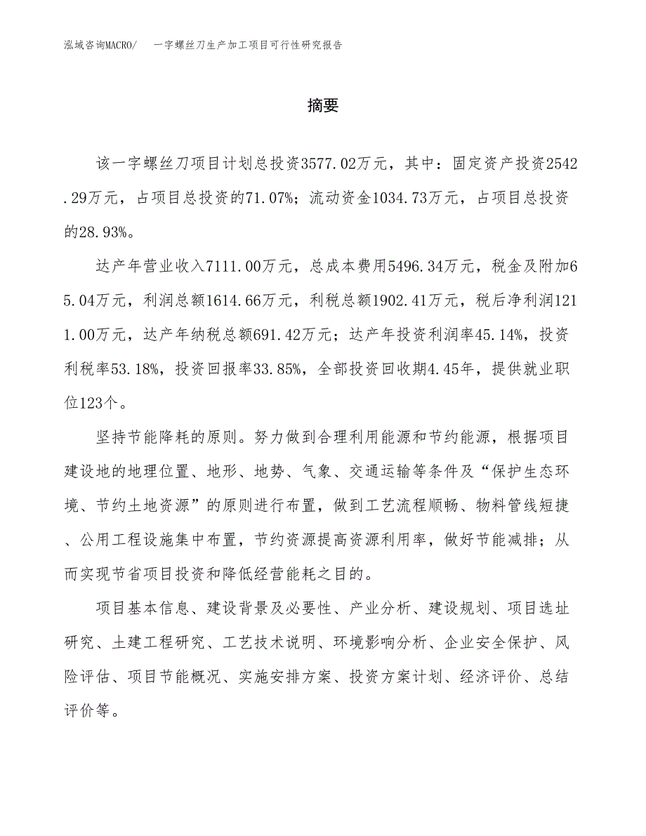 （模板）一字螺丝刀生产加工项目可行性研究报告_第2页