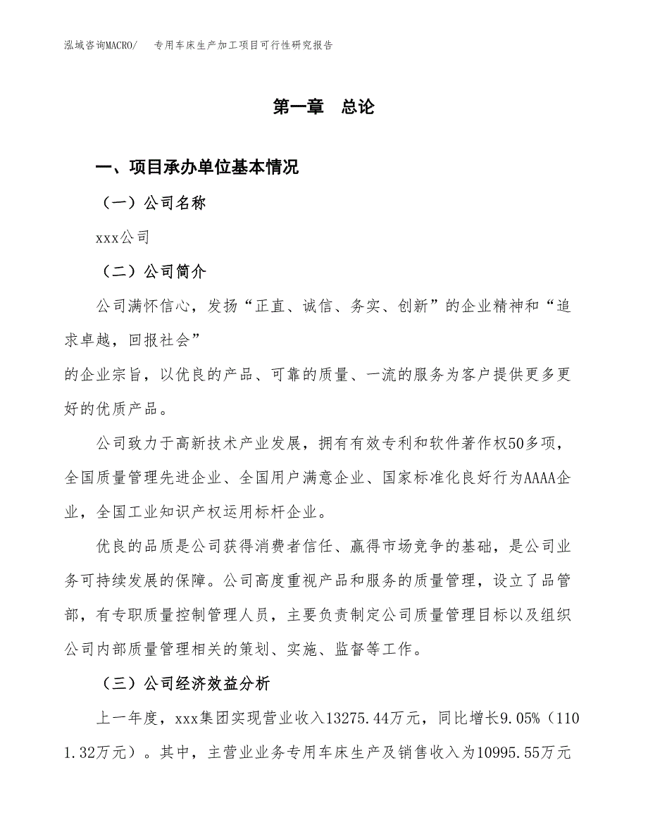 专用车床生产加工项目可行性研究报告_第4页