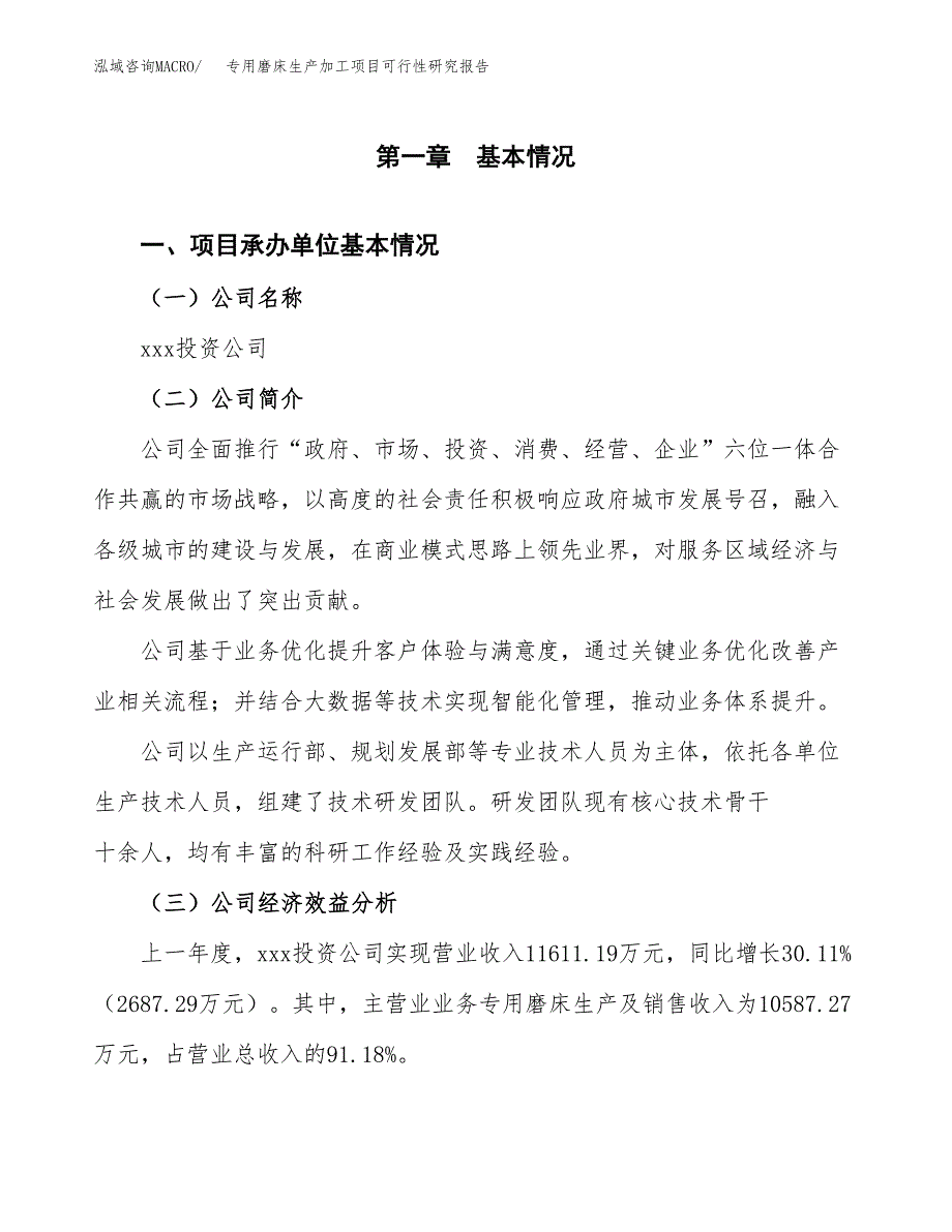 专用磨床生产加工项目可行性研究报告_第4页