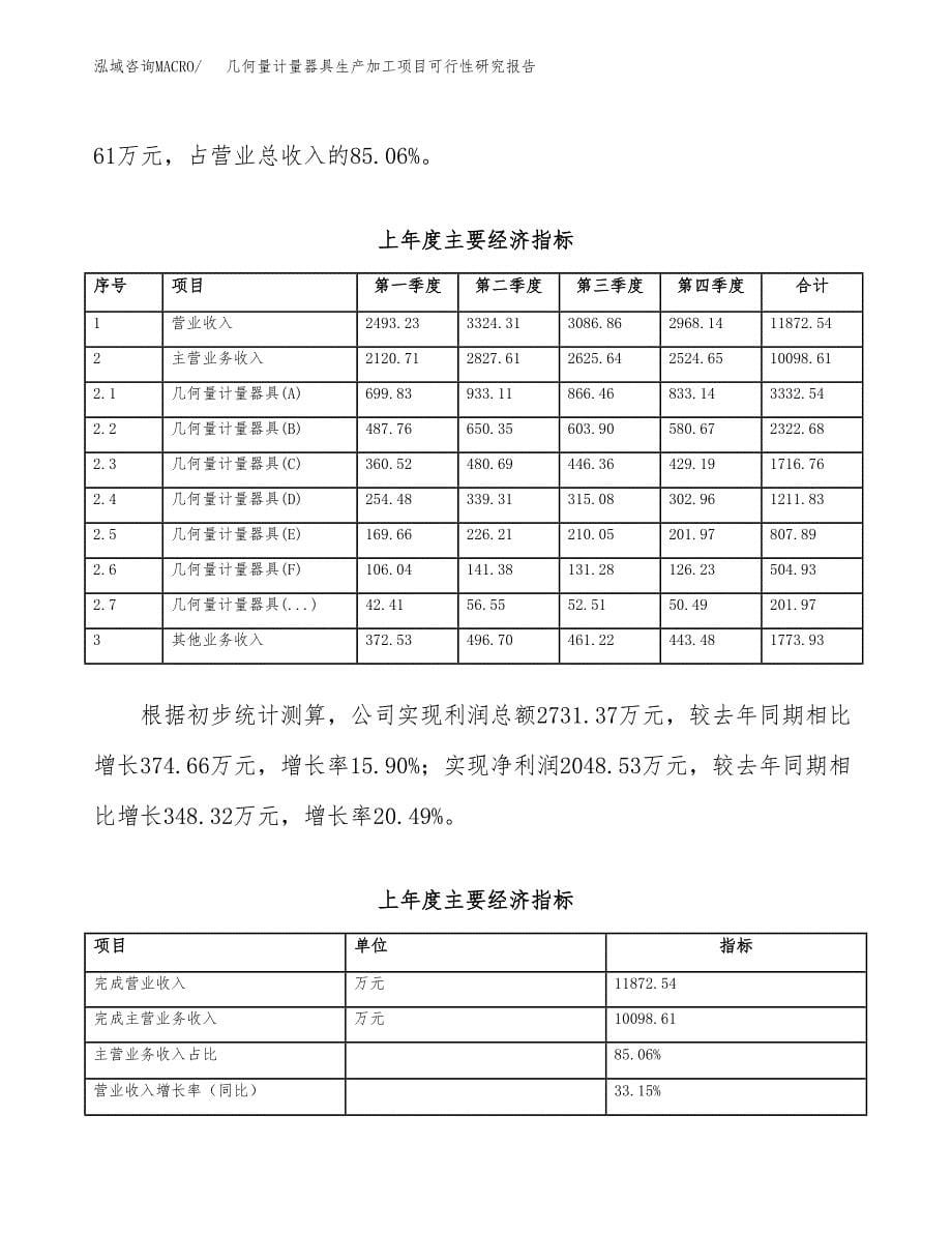 （模板）几何量计量器具生产加工项目可行性研究报告_第5页