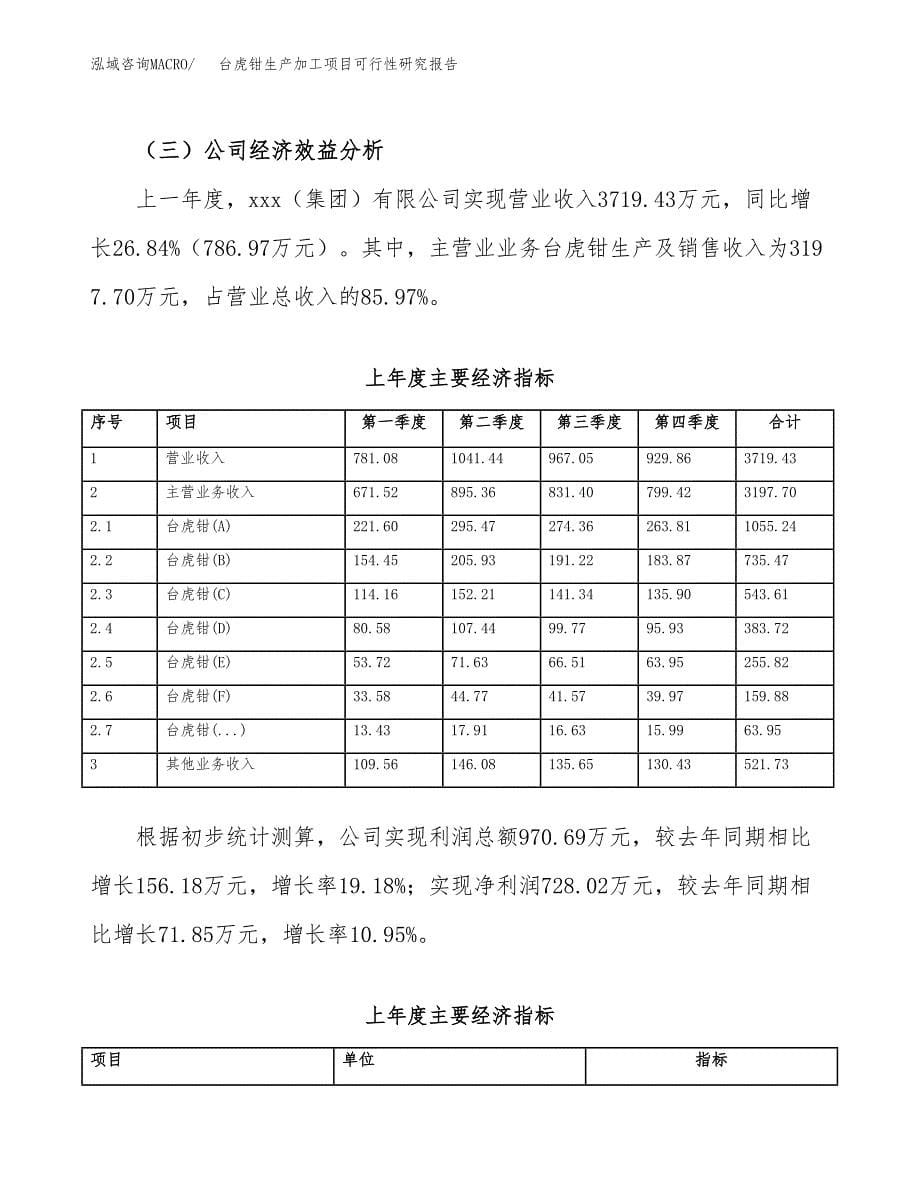 （模板）台虎钳生产加工项目可行性研究报告_第5页