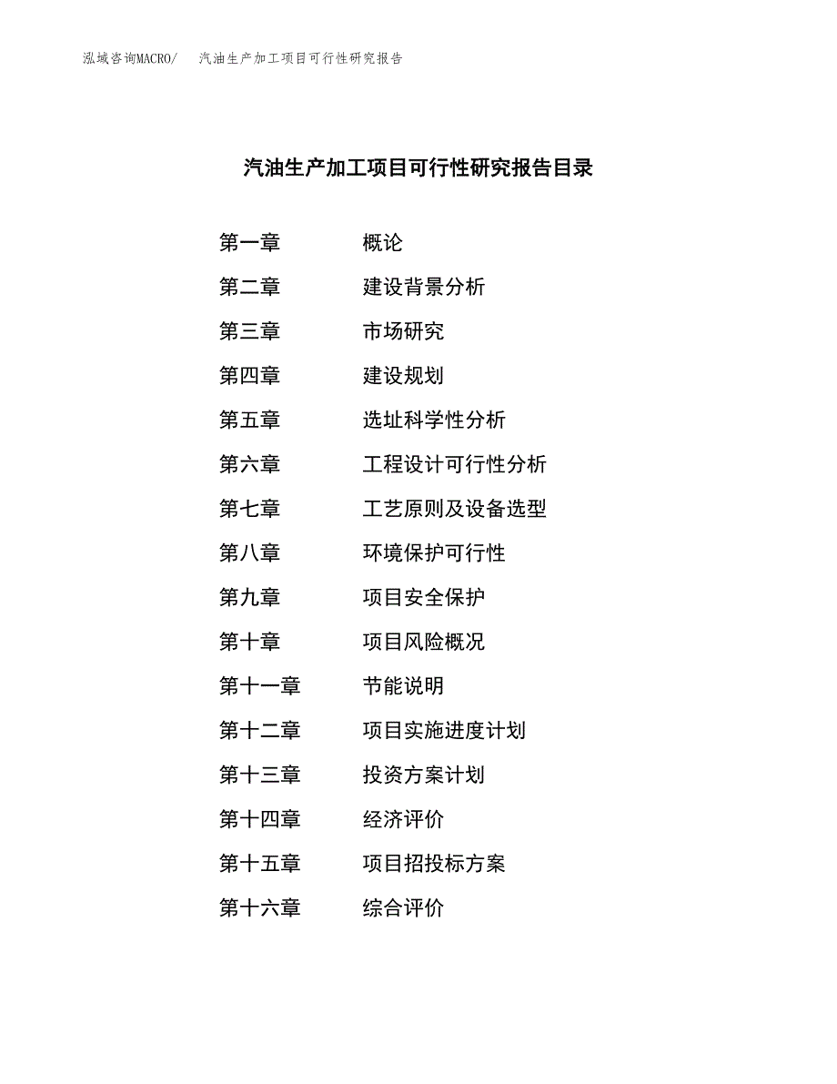 （模板）汽油生产加工项目可行性研究报告_第4页