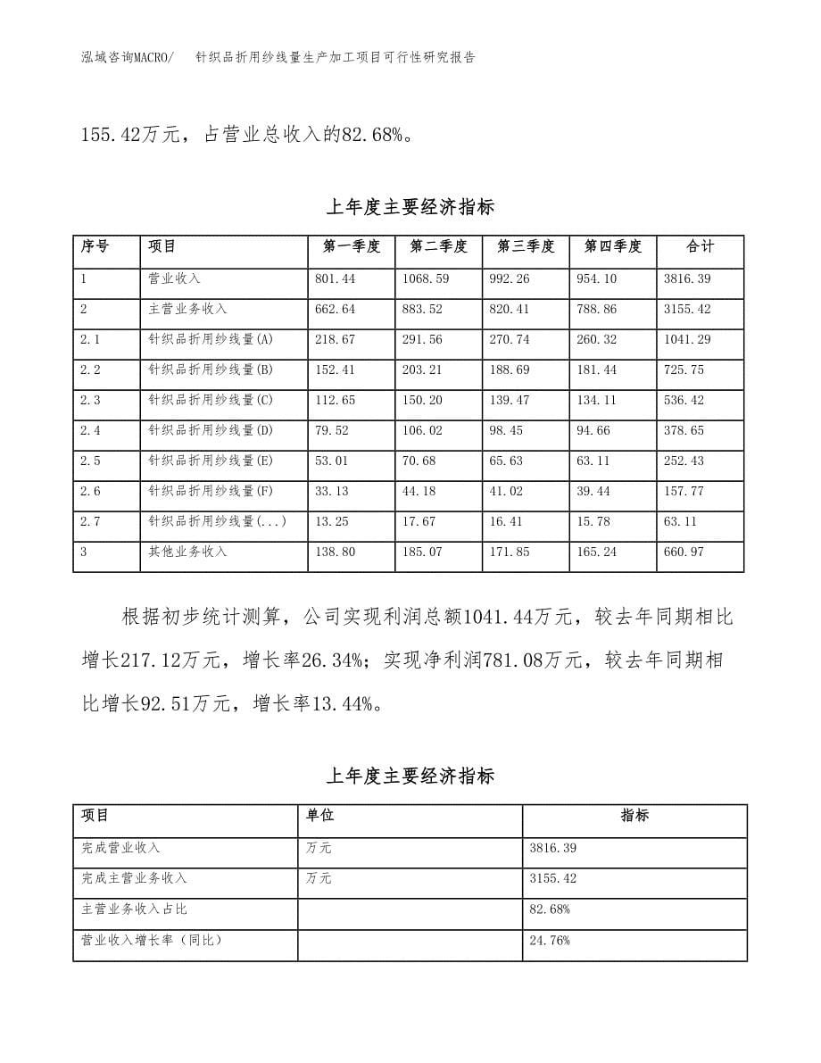 针织品折用纱线量生产加工项目可行性研究报告_第5页