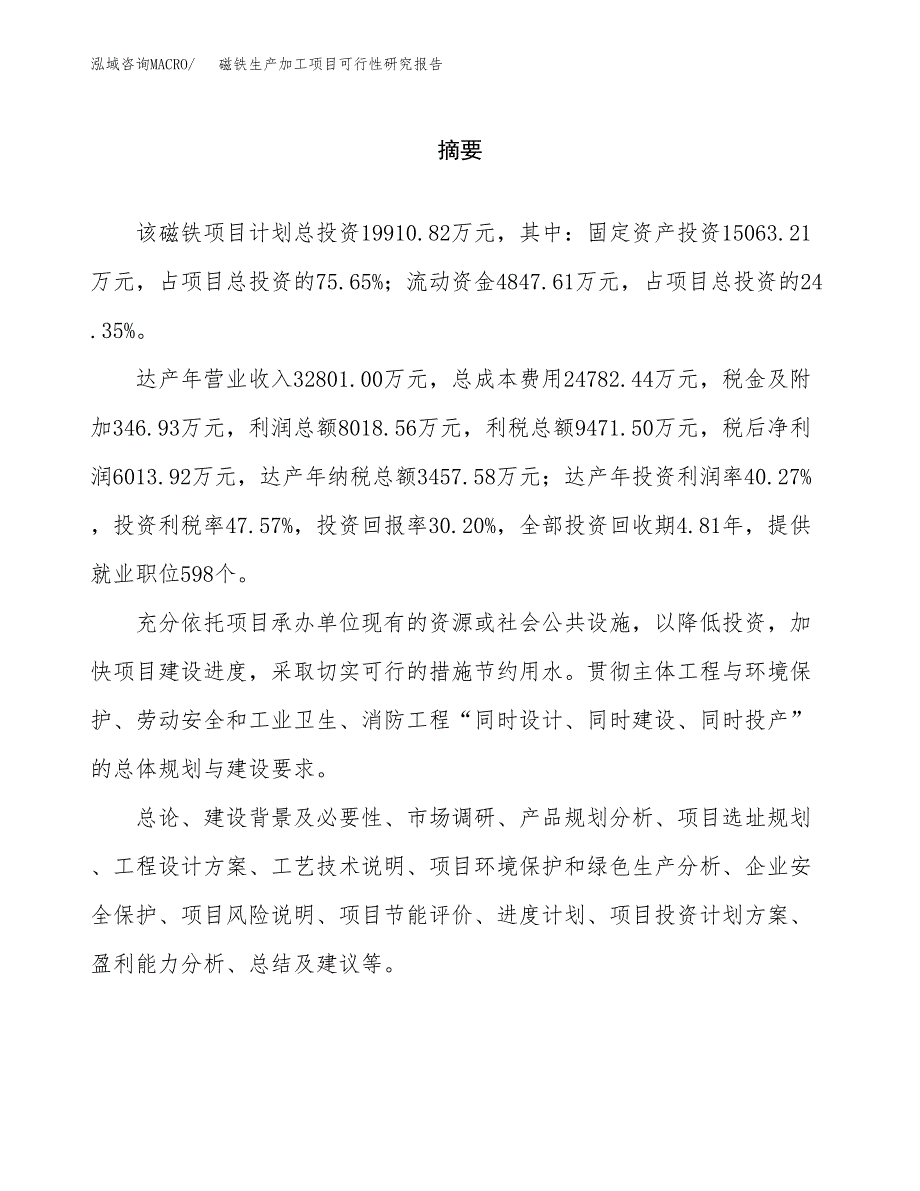 （模板）磁铁生产加工项目可行性研究报告_第2页