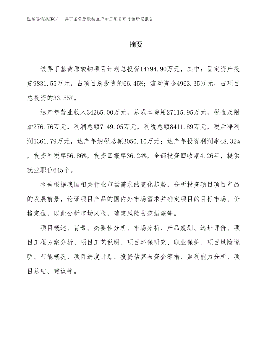 （模板）异丁基黄原酸钠生产加工项目可行性研究报告_第2页