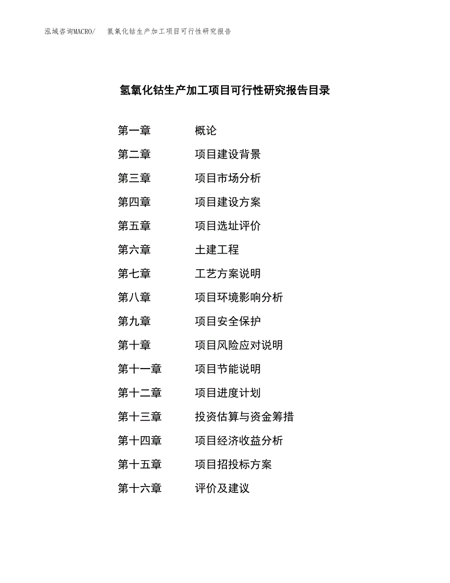 （模板）氢氧化钴生产加工项目可行性研究报告_第3页