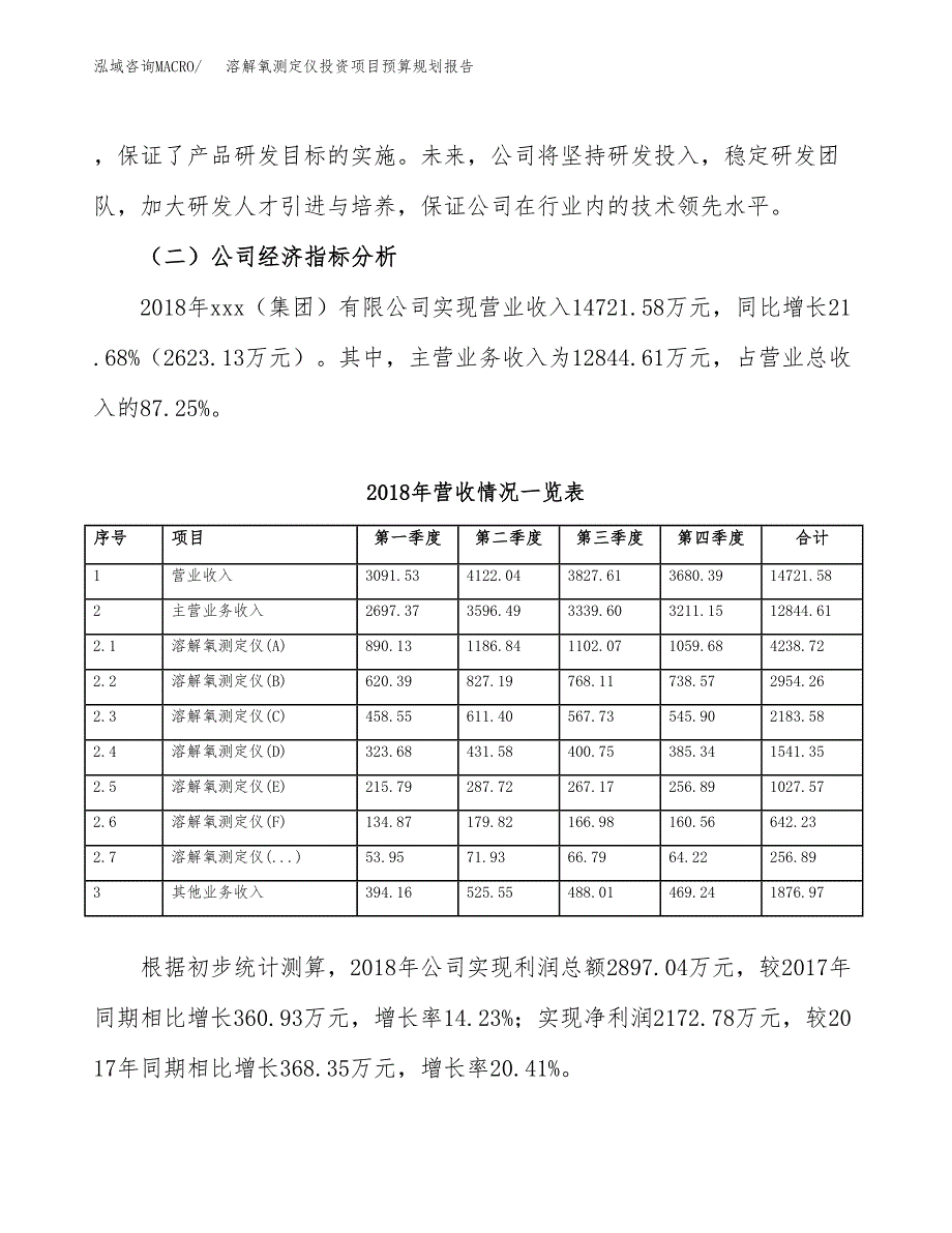 溶解氧测定仪投资项目预算规划报告_第3页