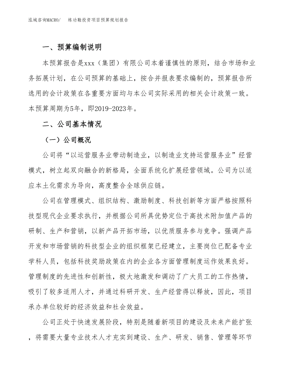 练功鞋投资项目预算规划报告_第2页