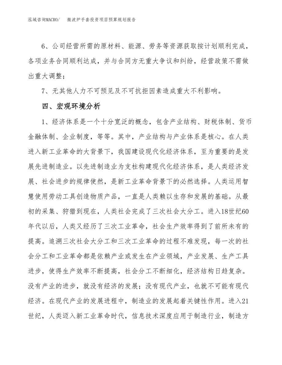 微波炉手套投资项目预算规划报告_第5页