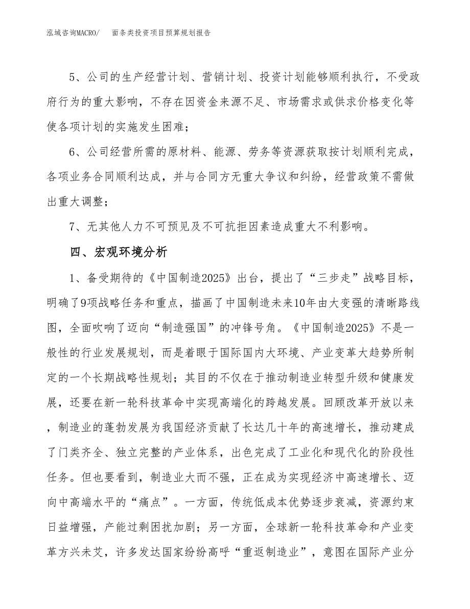 面条类投资项目预算规划报告_第5页