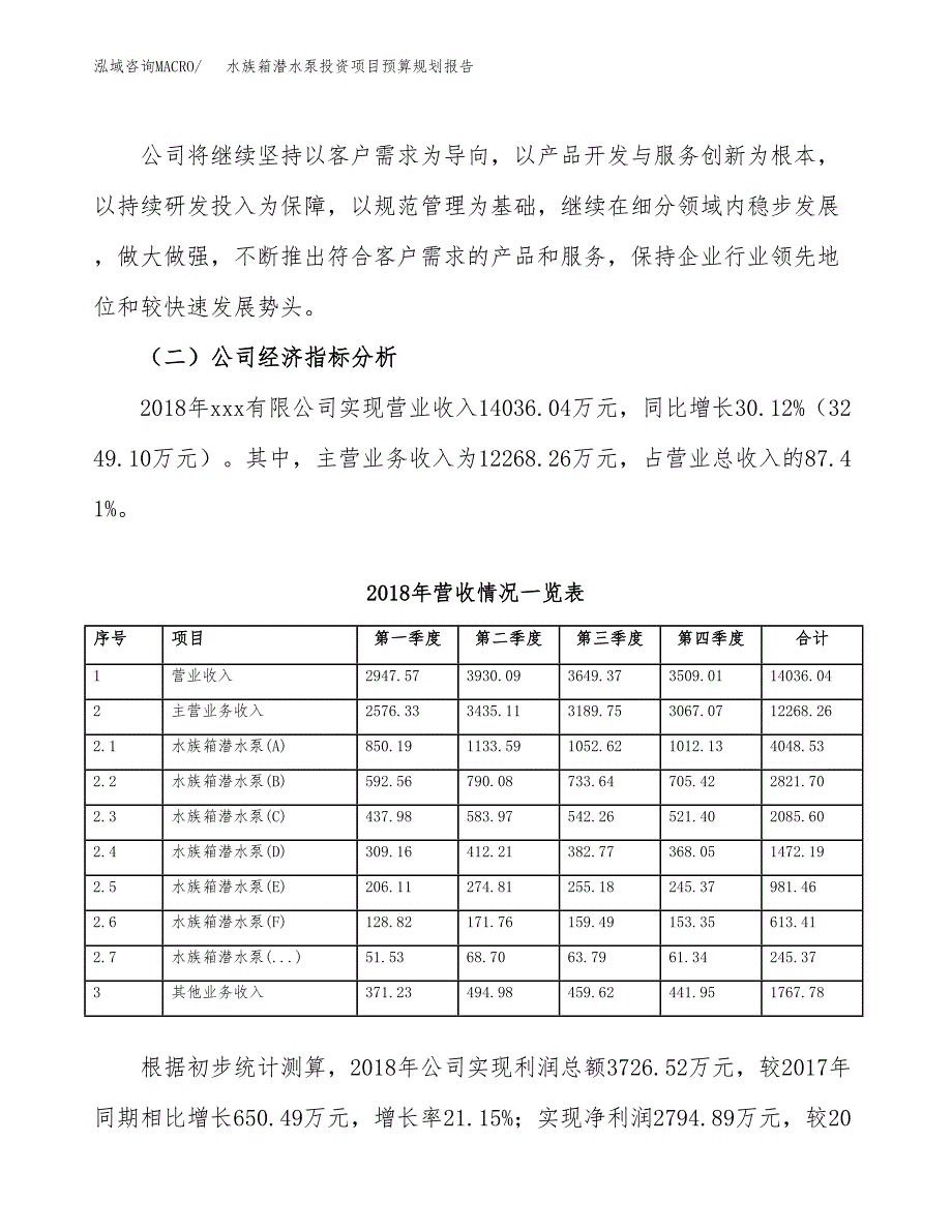 水族箱潜水泵投资项目预算规划报告_第3页