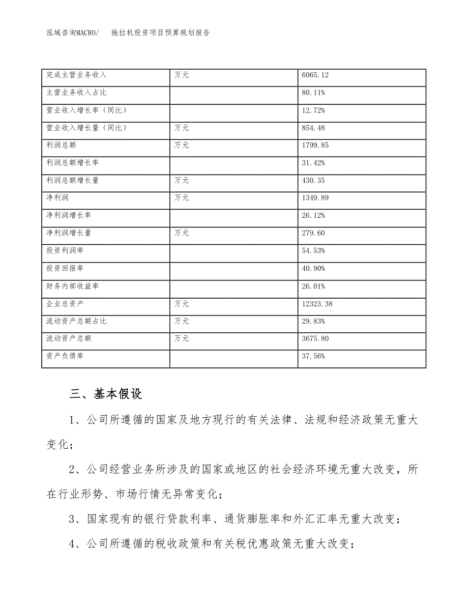 拖拉机投资项目预算规划报告_第4页