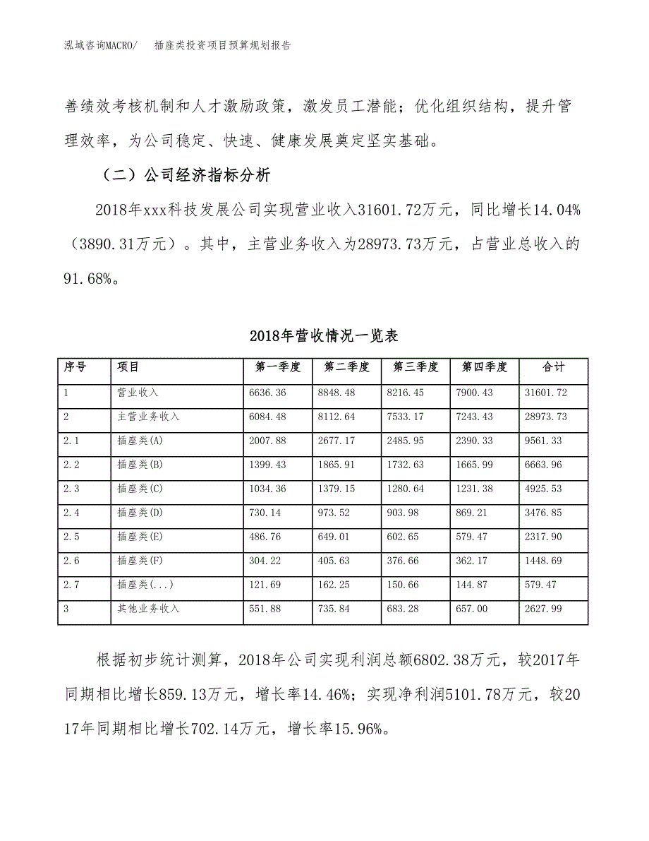 插座类投资项目预算规划报告_第3页