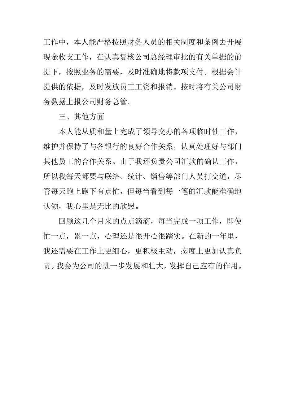 公司出纳年度工作总结1000字.doc_第2页