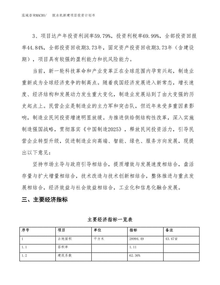 脱水机新建项目投资计划书_第5页