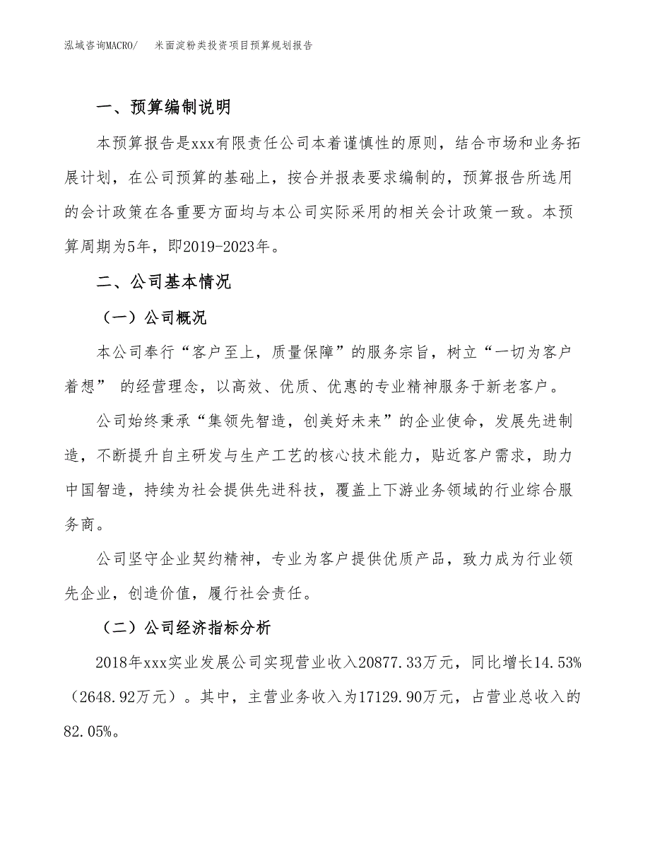 米面淀粉类投资项目预算规划报告_第2页