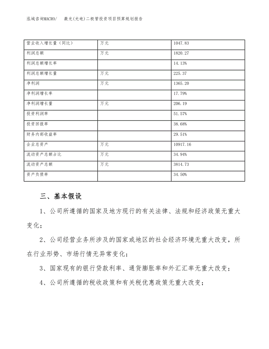 激光(光电)二极管投资项目预算规划报告_第4页