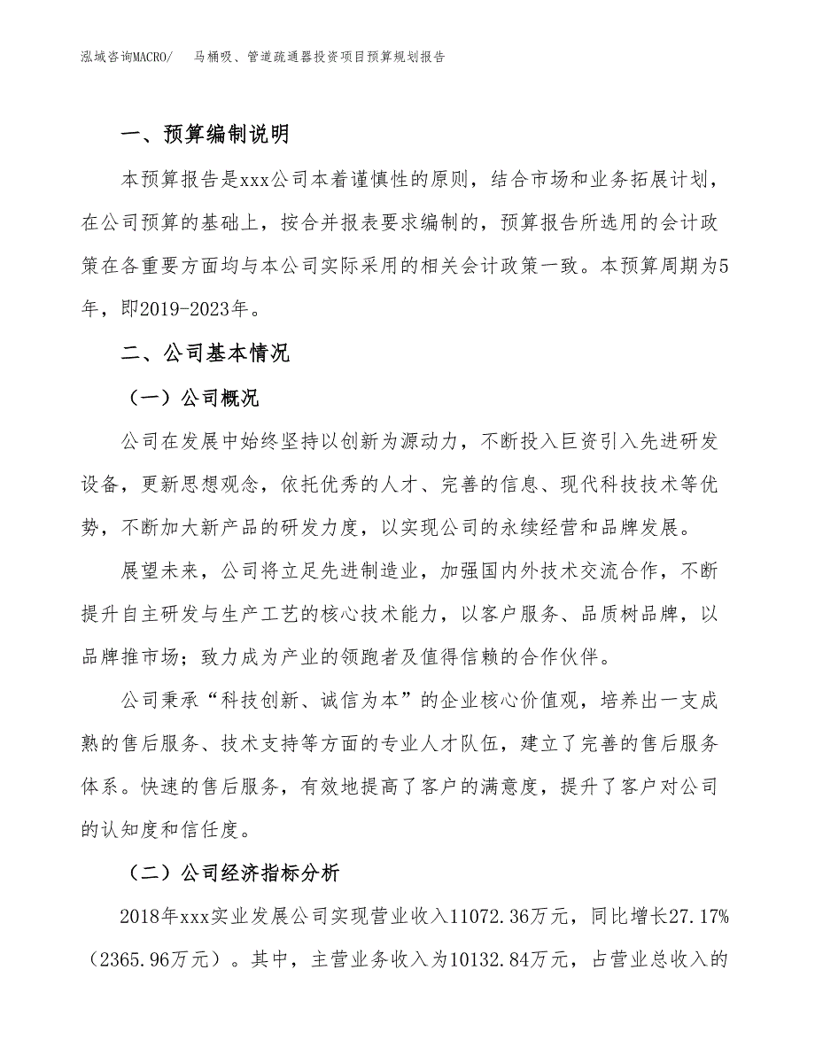 马桶吸、管道疏通器投资项目预算规划报告_第2页