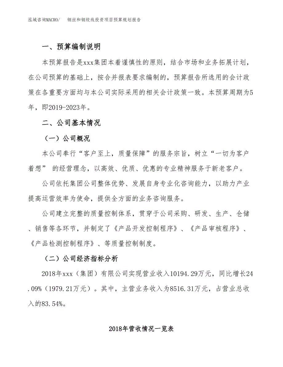 钢丝和钢绞线投资项目预算规划报告_第2页