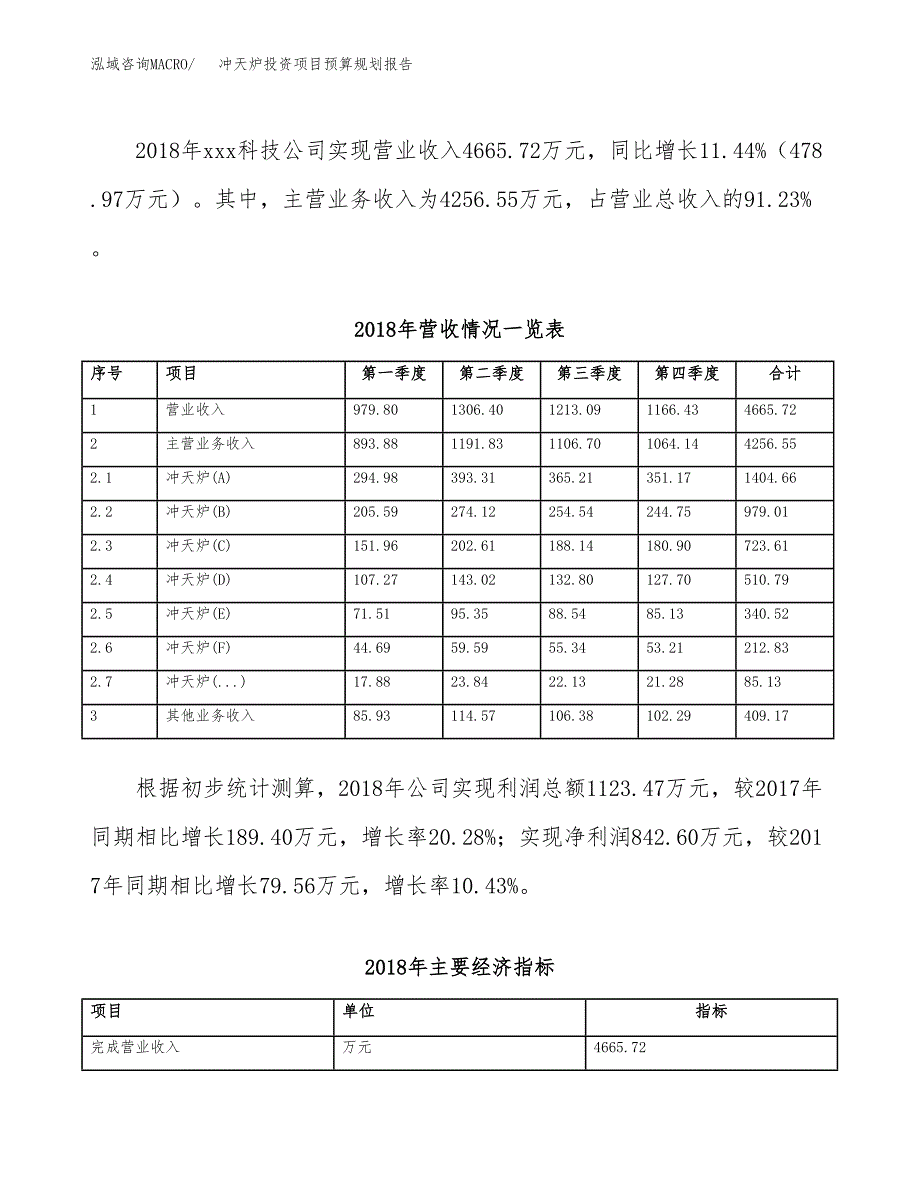 冲天炉投资项目预算规划报告_第3页