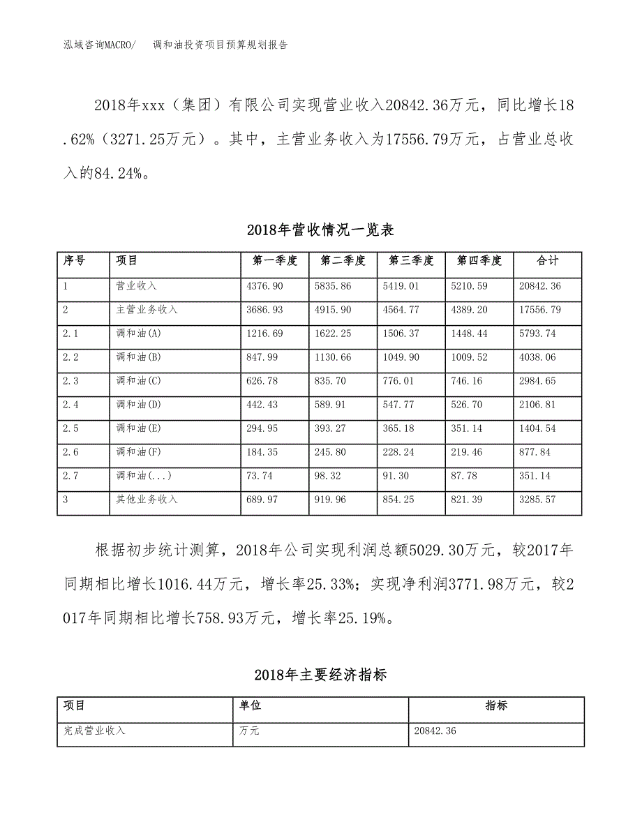 调和油投资项目预算规划报告_第3页