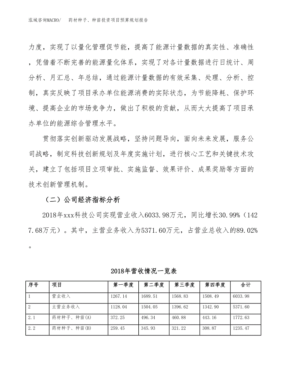 药材种子、种苗投资项目预算规划报告_第3页