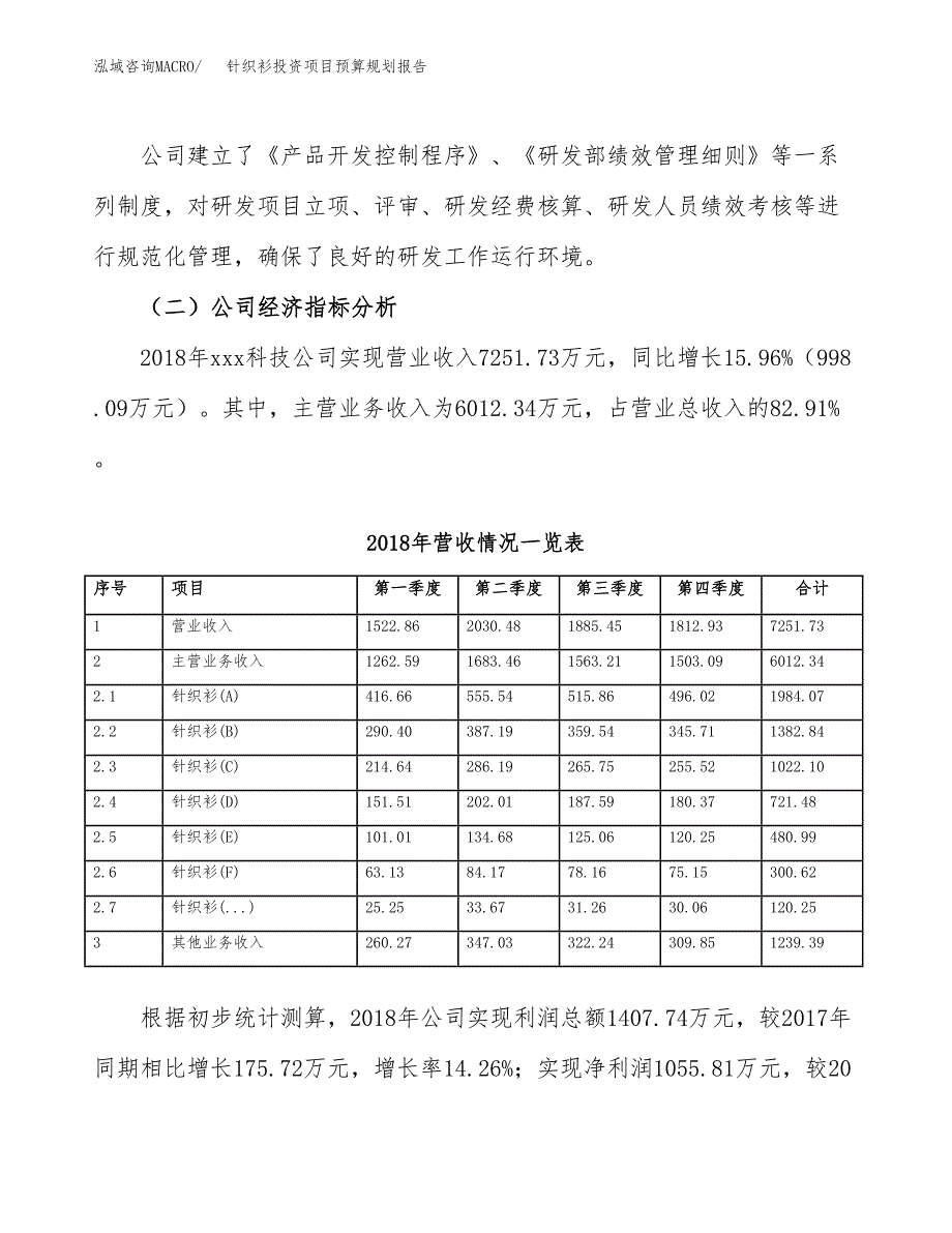 针织衫投资项目预算规划报告_第3页