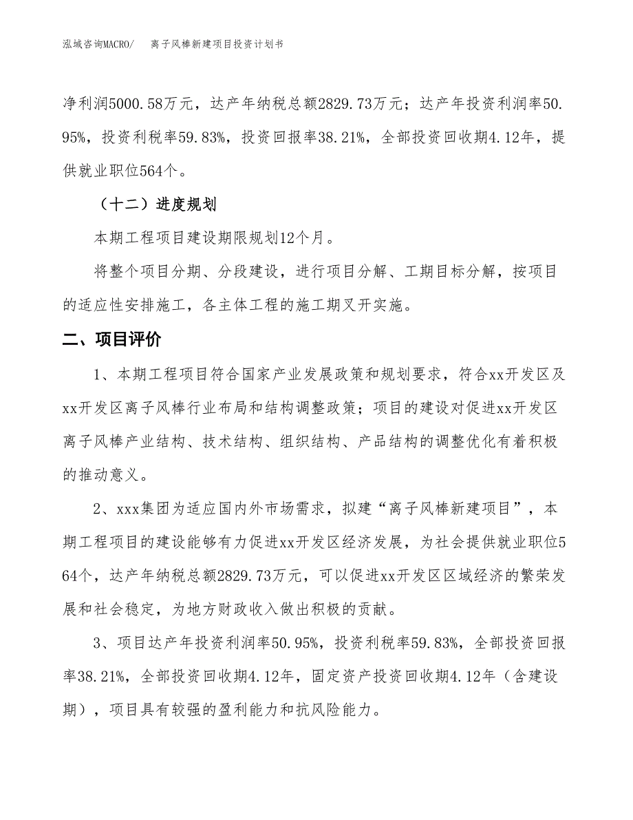 离子风棒新建项目投资计划书_第4页