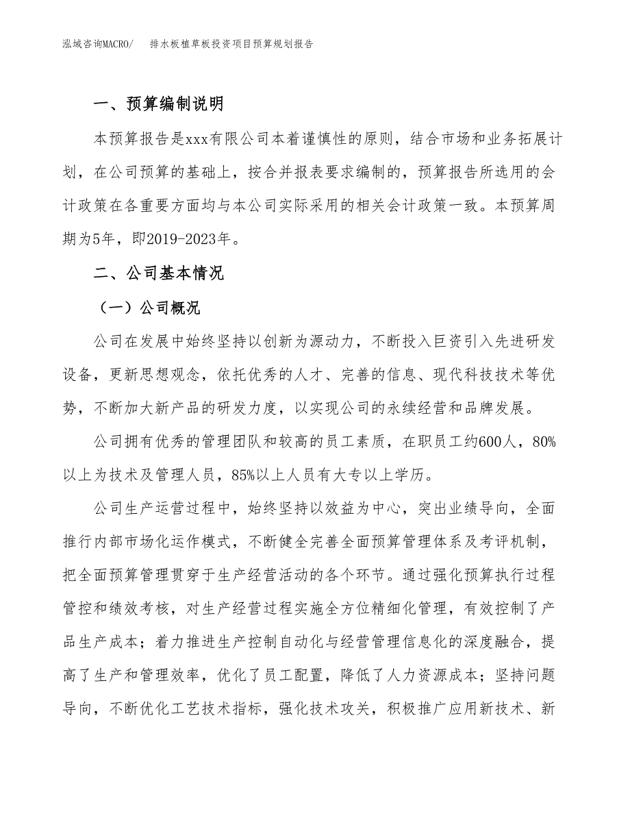 排水板植草板投资项目预算规划报告_第2页