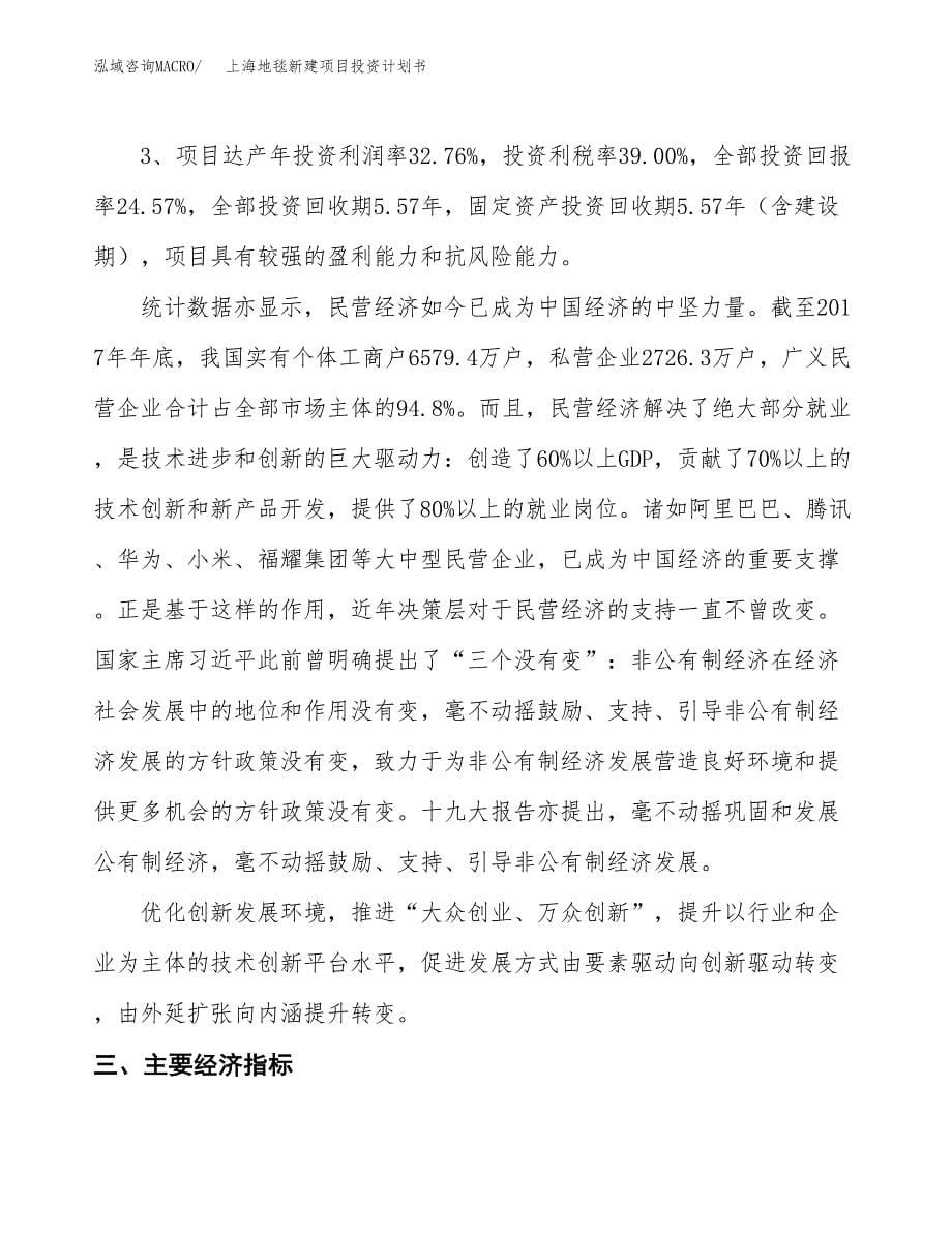 上海地毯新建项目投资计划书_第5页