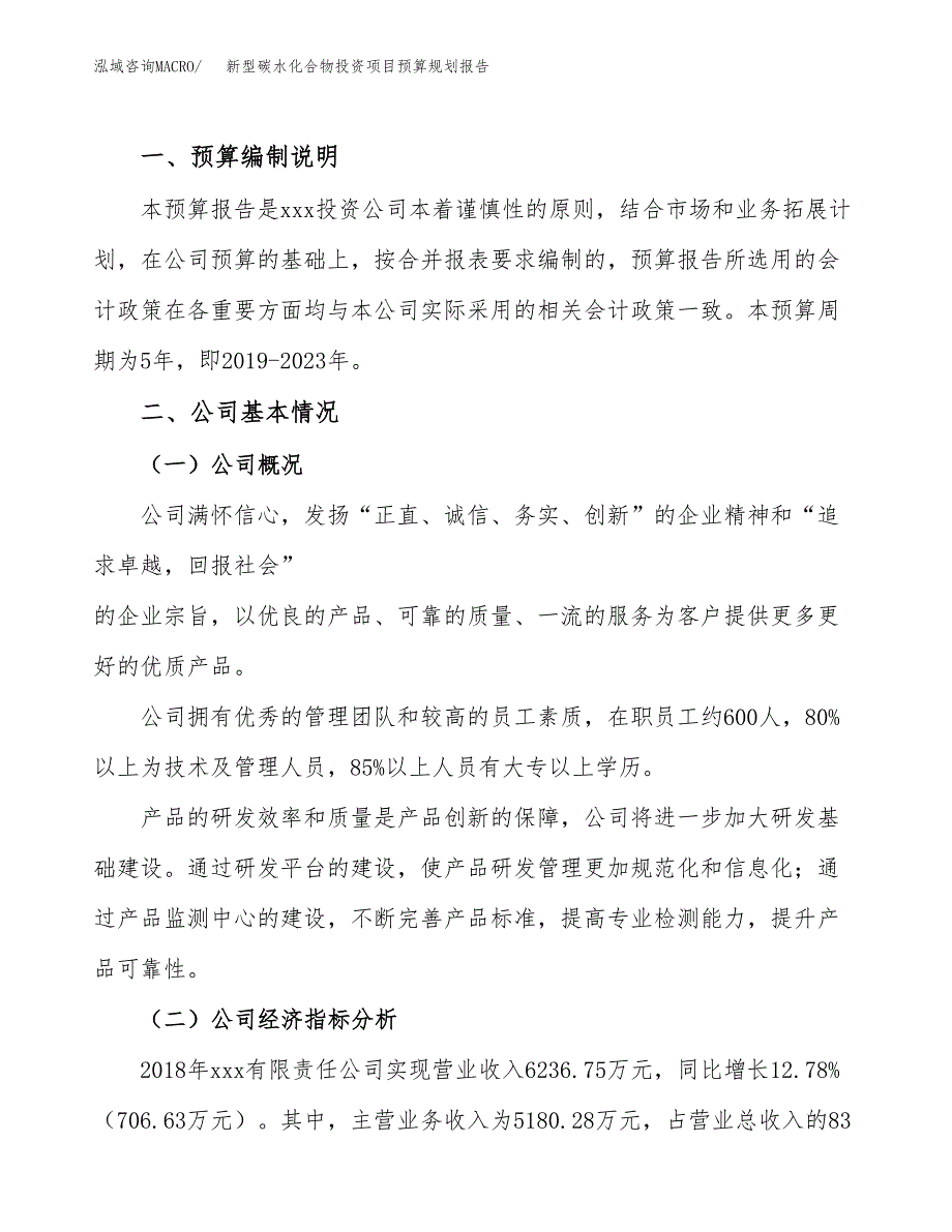 新型碳水化合物投资项目预算规划报告_第2页