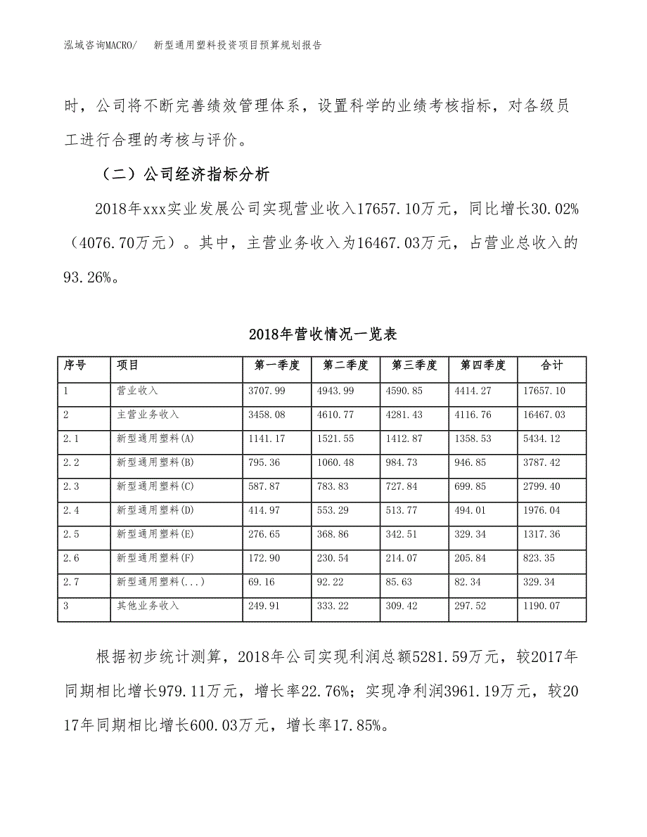 新型通用塑料投资项目预算规划报告_第3页