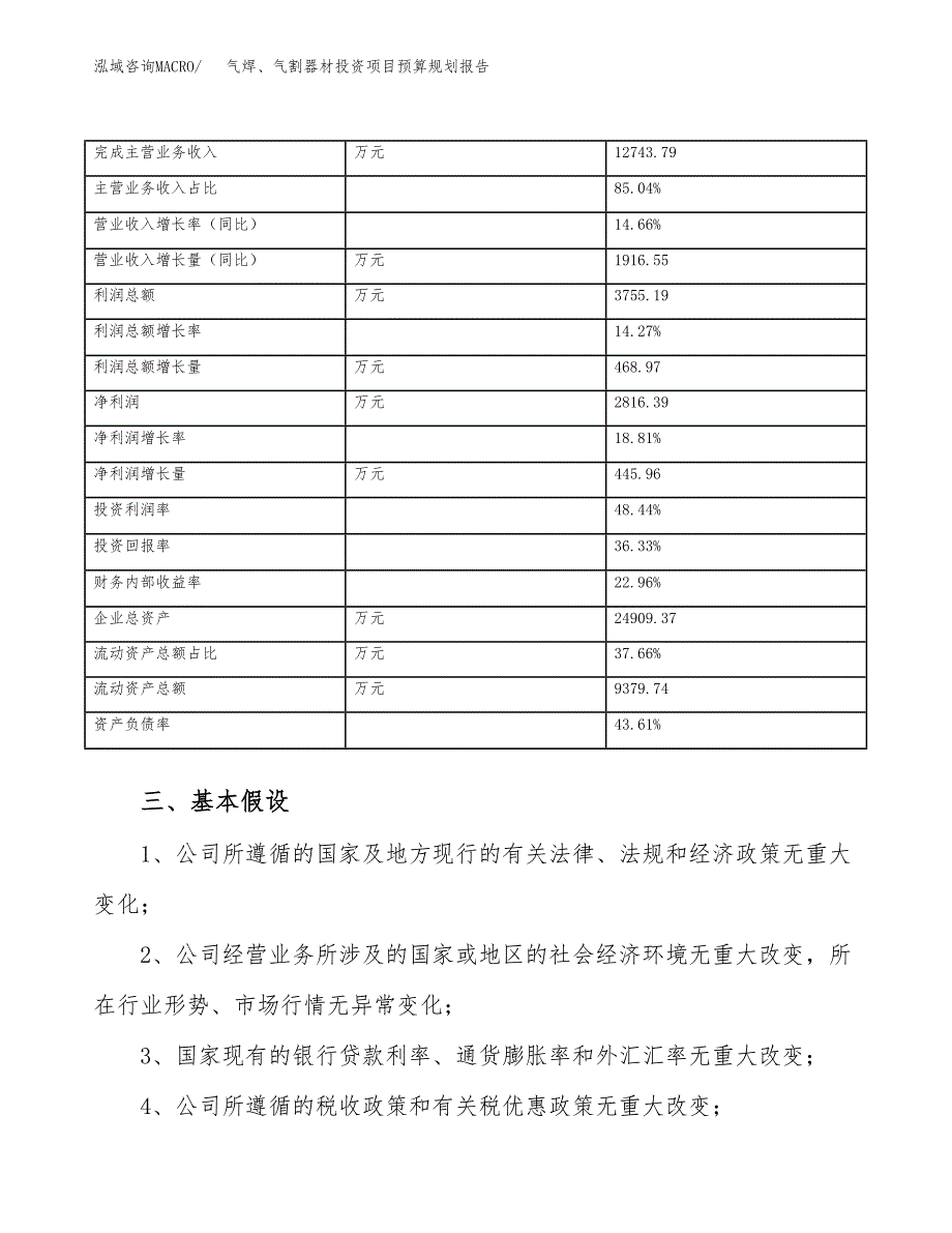 气焊、气割器材投资项目预算规划报告_第4页