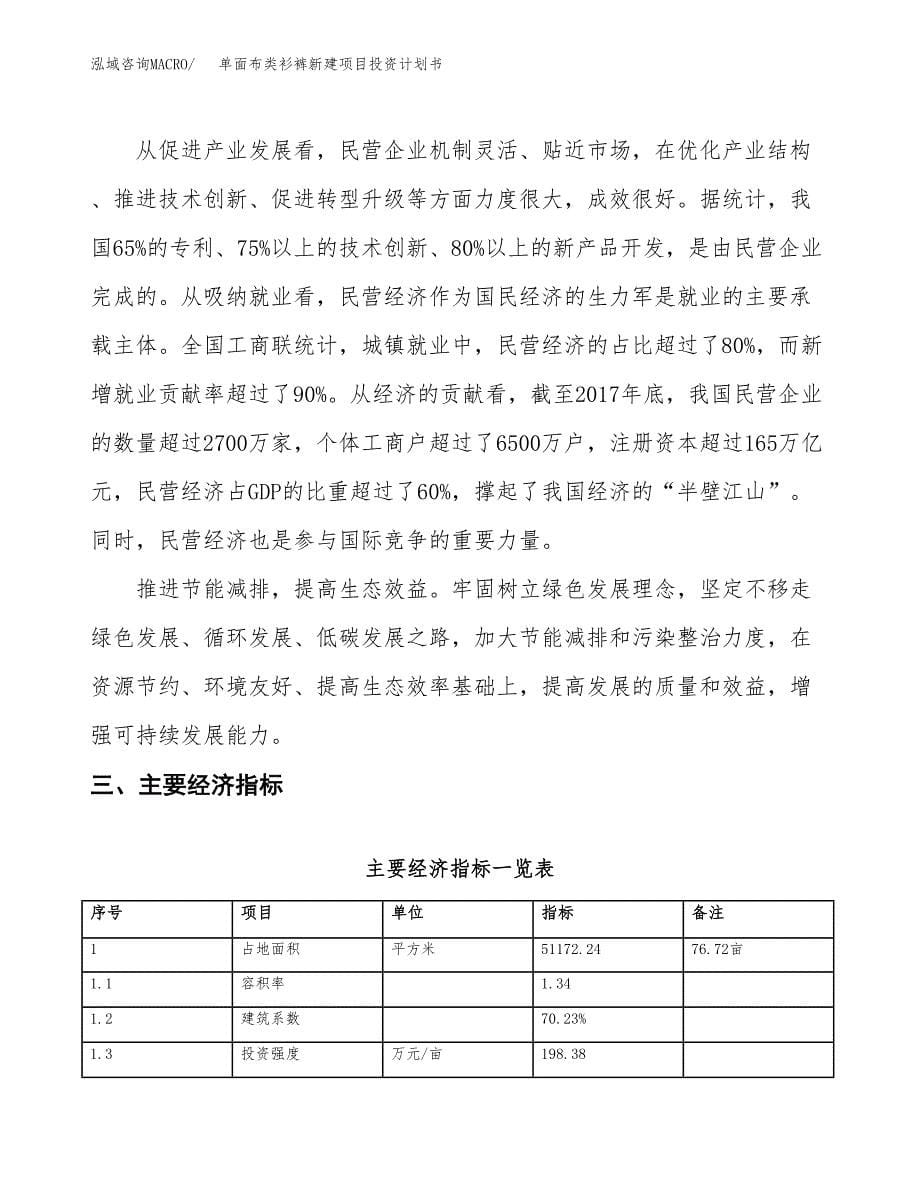 单面布类衫裤新建项目投资计划书_第5页