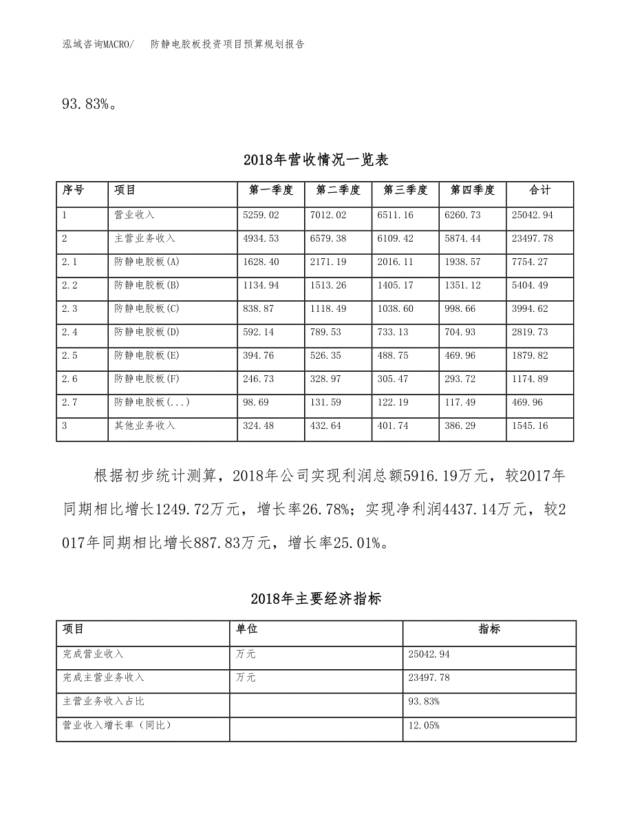 防静电胶板投资项目预算规划报告_第3页