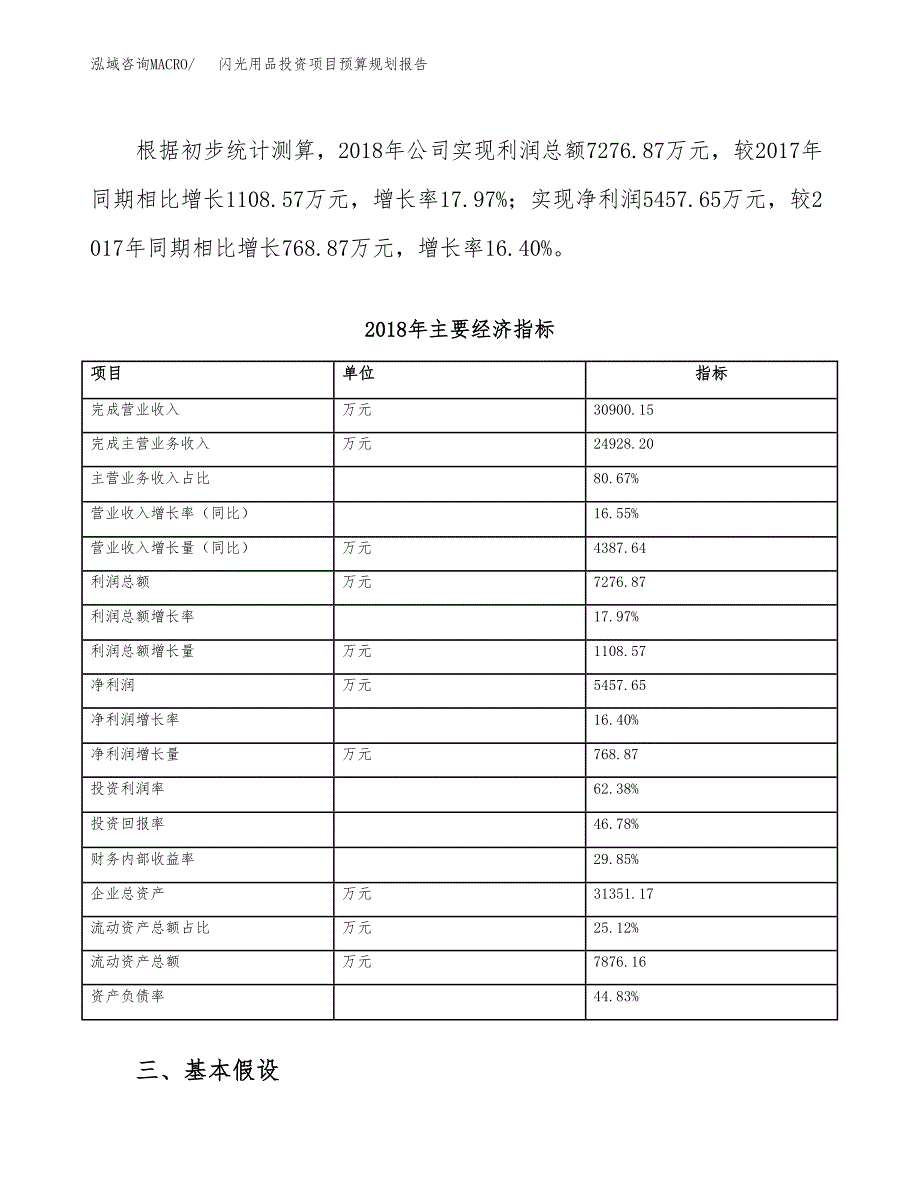 闪光用品投资项目预算规划报告_第4页