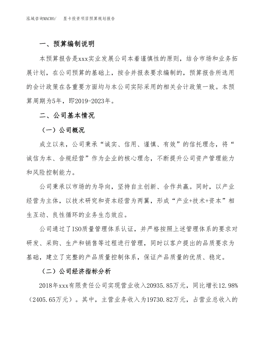 显卡投资项目预算规划报告_第2页