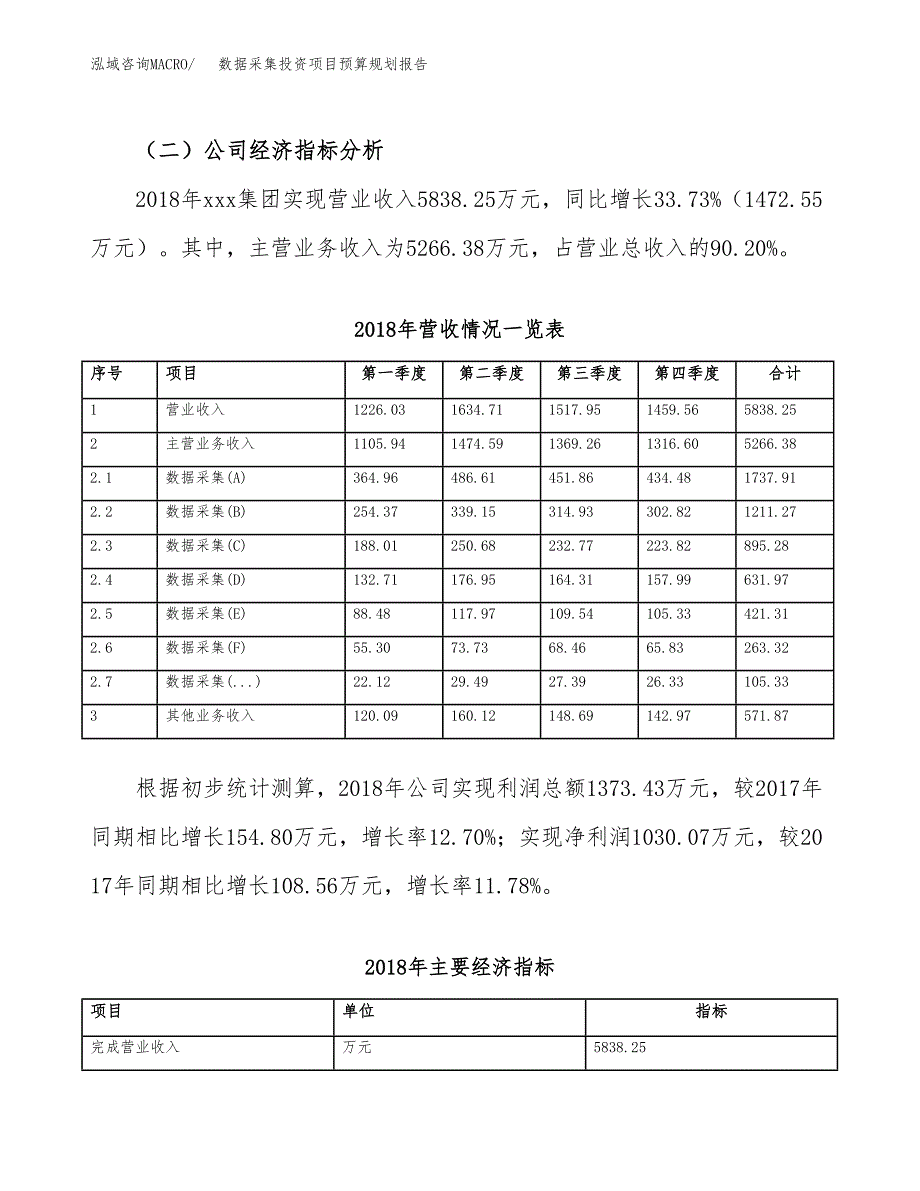 数据采集投资项目预算规划报告_第3页