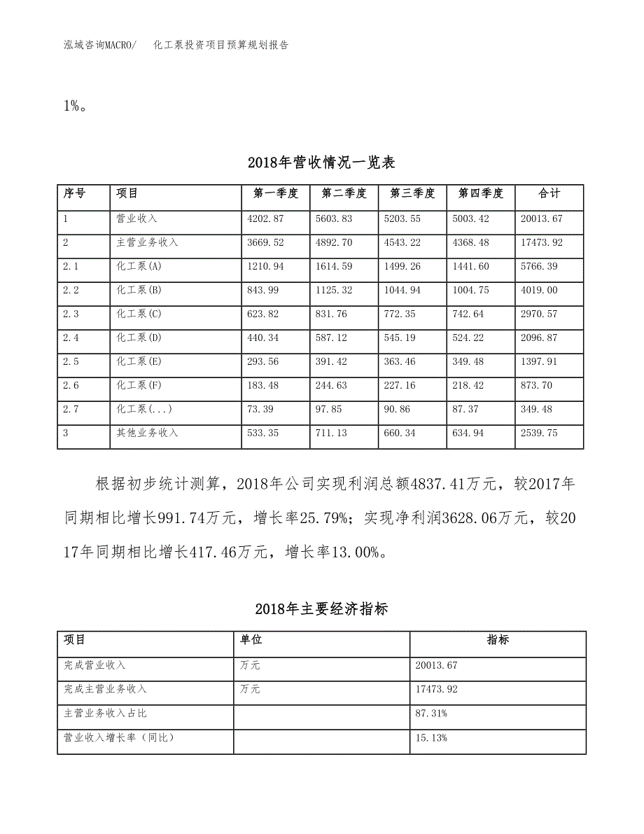 化工泵投资项目预算规划报告_第3页