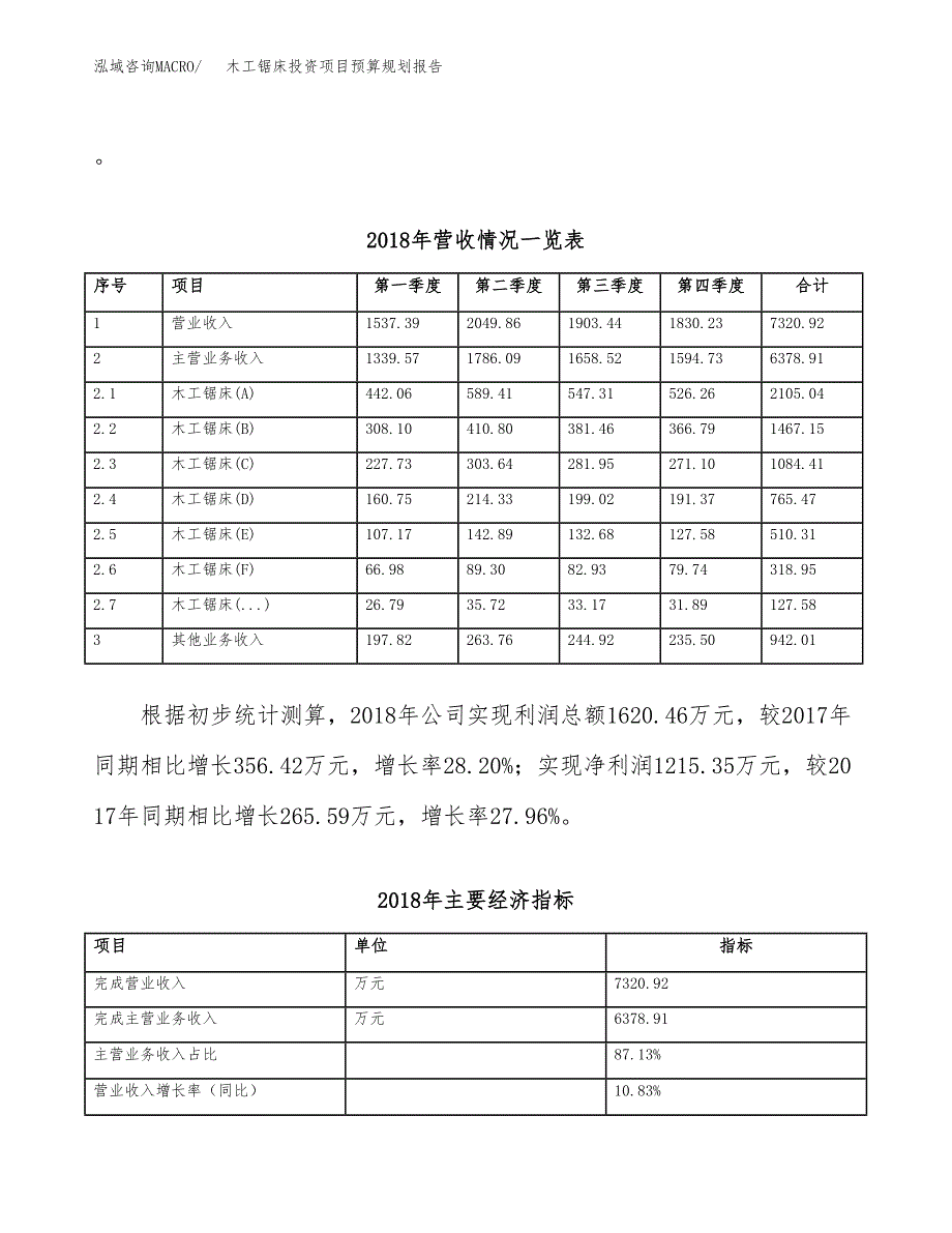 木工锯床投资项目预算规划报告_第3页