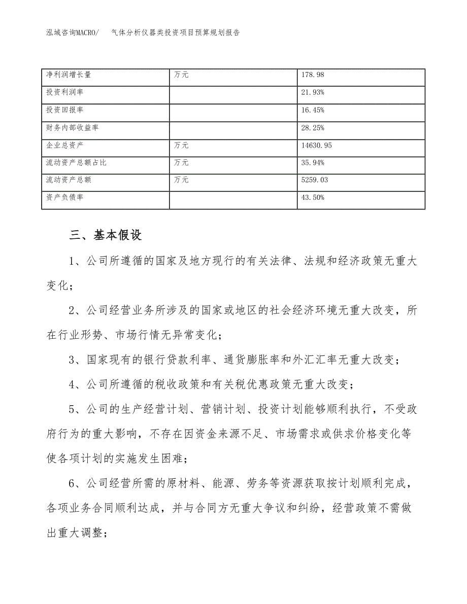 气体分析仪器类投资项目预算规划报告_第5页