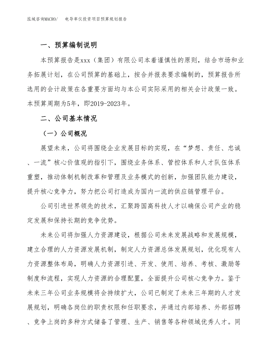 电导率仪投资项目预算规划报告_第2页