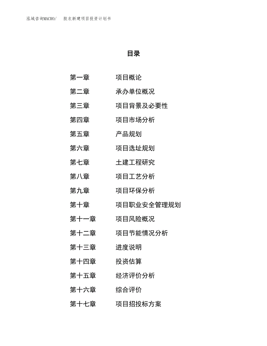 胶衣新建项目投资计划书_第1页