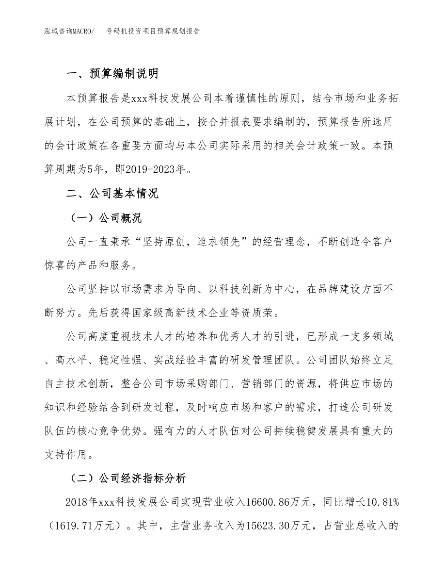 号码机投资项目预算规划报告_第2页