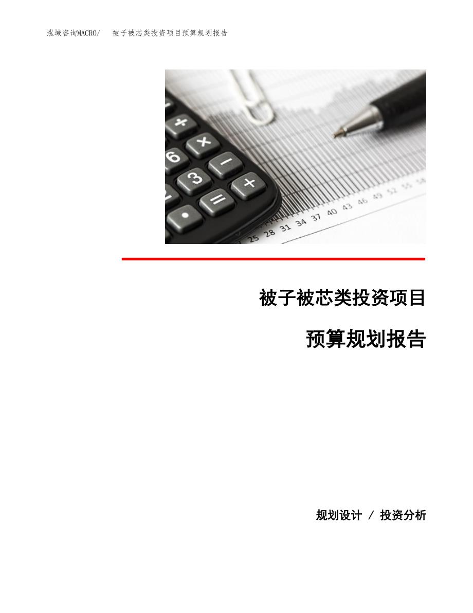 被子被芯类投资项目预算规划报告_第1页