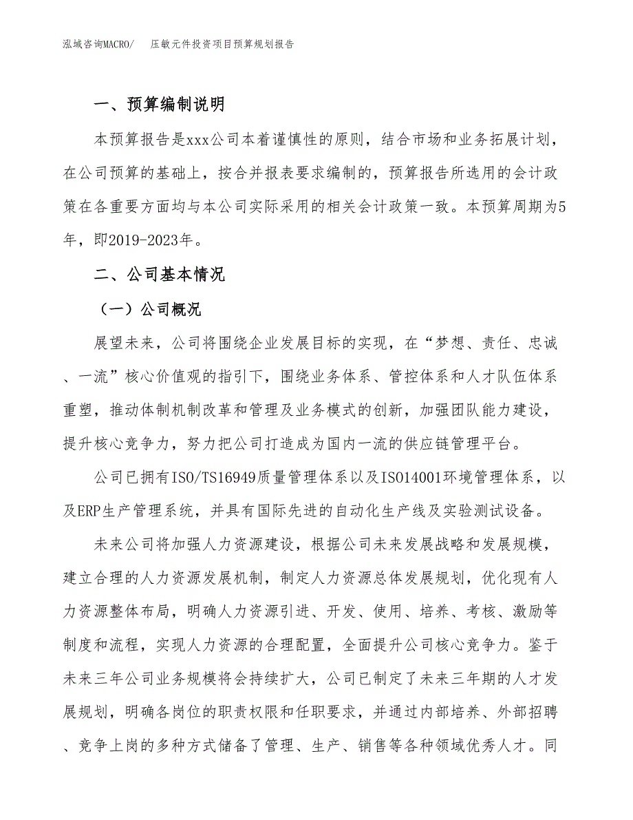 压敏元件投资项目预算规划报告_第2页