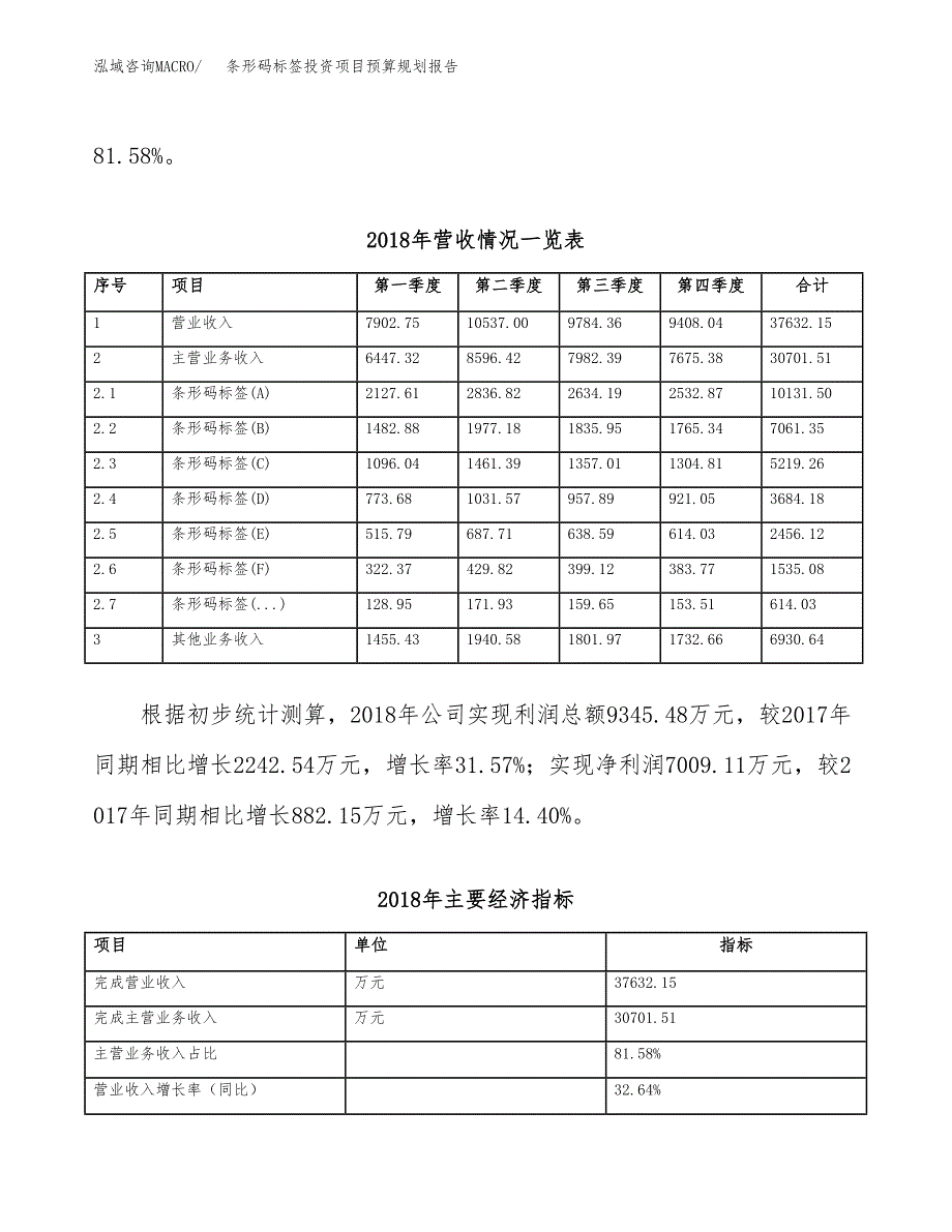 条形码标签投资项目预算规划报告_第3页