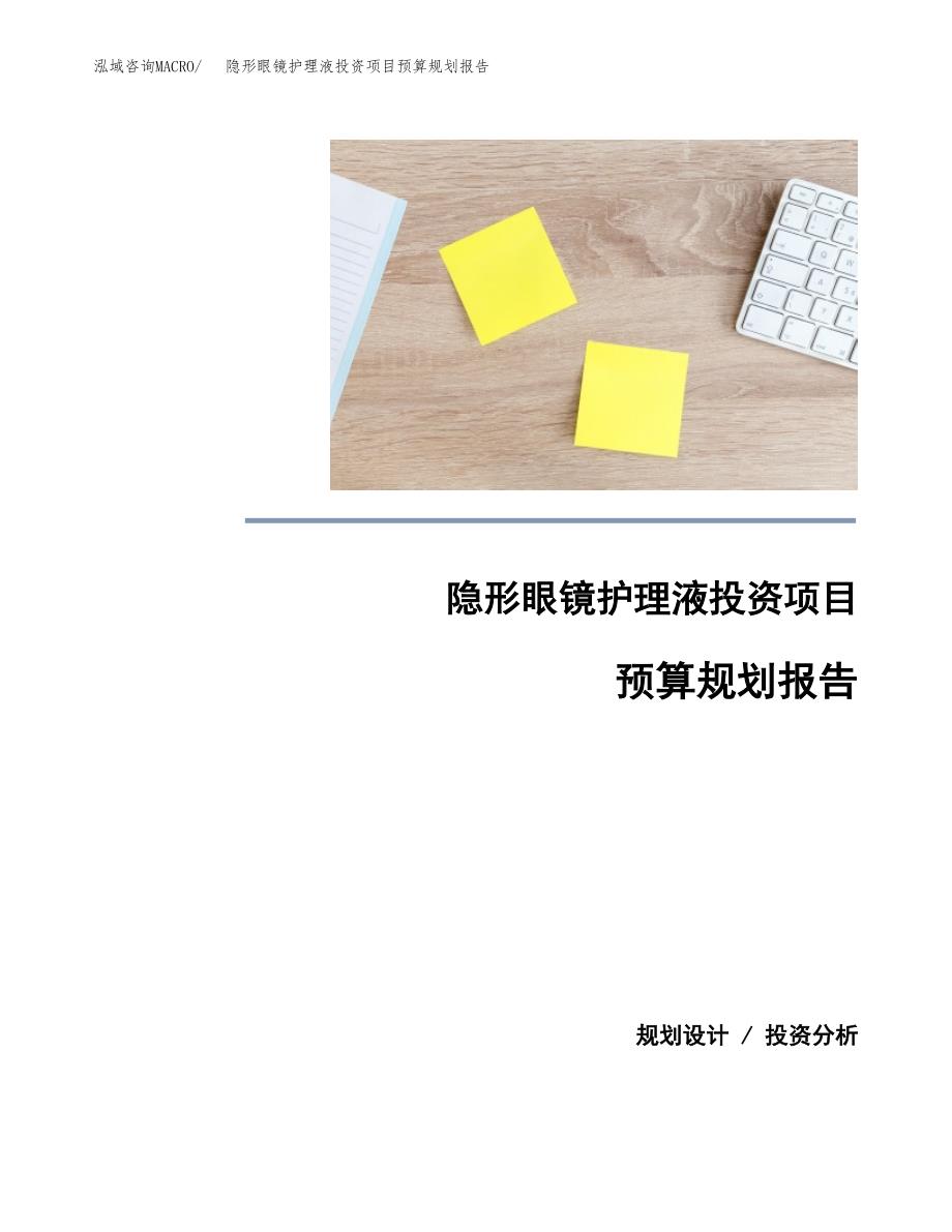 隐形眼镜护理液投资项目预算规划报告_第1页