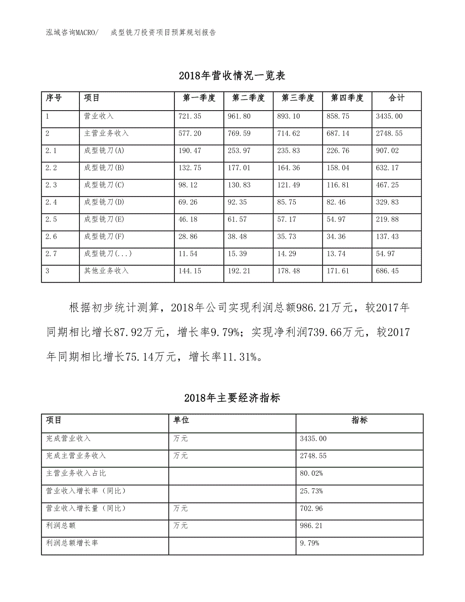 成型铣刀投资项目预算规划报告_第3页